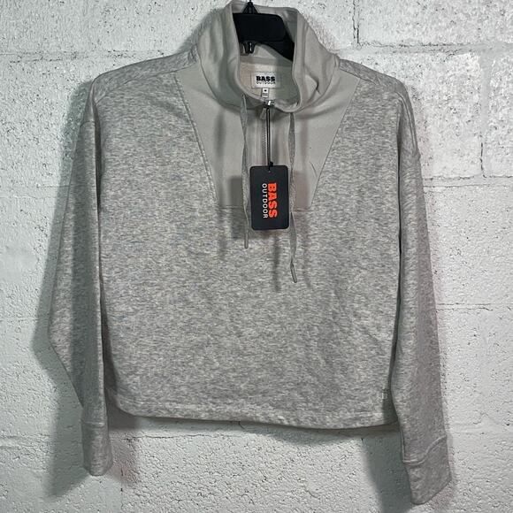 Bass Outdoor Women's  Batona French Terry Half Zip Sweatshirt grey medium - Picture 1 of 8